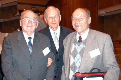 Professor Sir Maurice V.Wilkes (Great Britain), Professor Boris Malinovsky (Ukraine), Professor Frank Land (Great Britain)